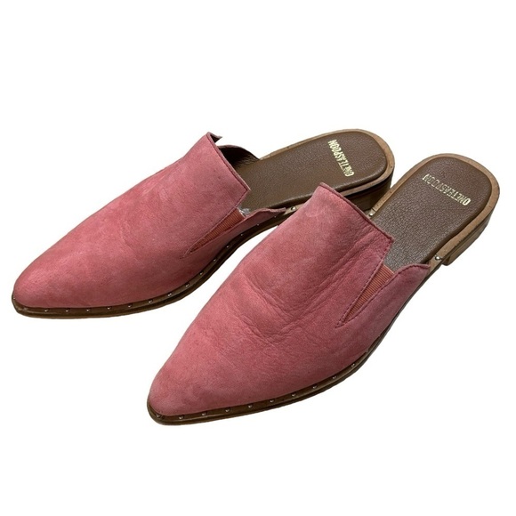 One Teaspoon Suede Leather Mules Pink Women’s Size 7 Slip On CottageCore Prarie - Picture 4 of 16